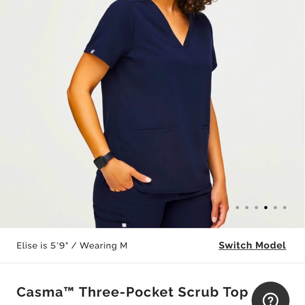 Navy blue scrub top from wearfigs Small